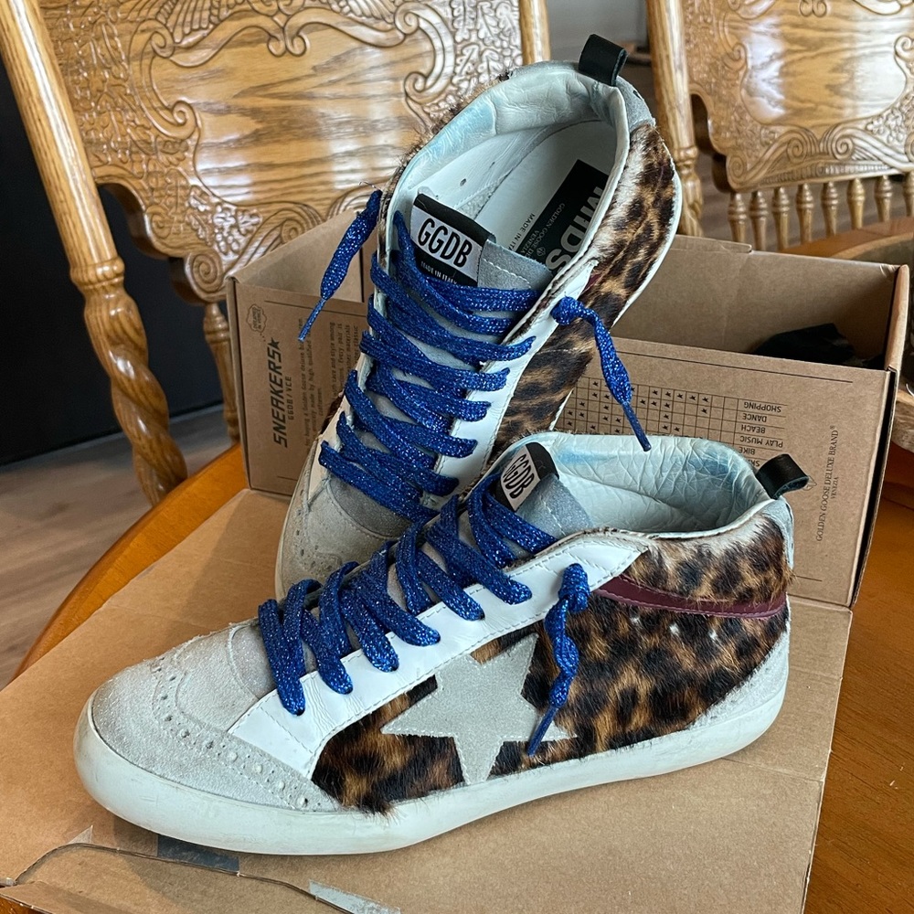 *SOLD*Golden Goose Midstar Horsy Blue Laces 37
